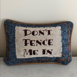 Rustic Blue and Brown Accent Pillow